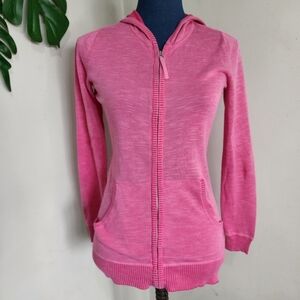 Banana Republic Heathered Pink Cotton Zipper Hoodie Jacket